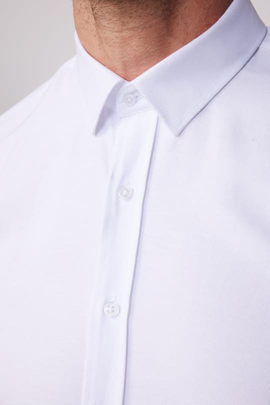 Modern Slim Fit Pamuklu Kolay Ütü Armürlü Erkek Gömlek