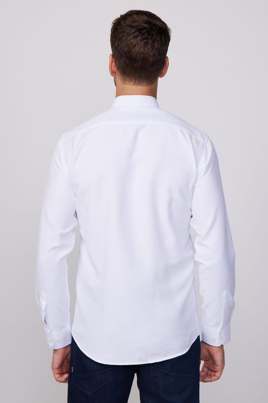 Modern Slim Fit Pamuklu Kolay Ütü Armürlü Erkek Gömlek