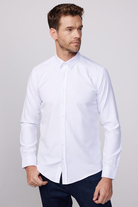 Modern Slim Fit Pamuklu Kolay Ütü Armürlü Erkek Gömlek
