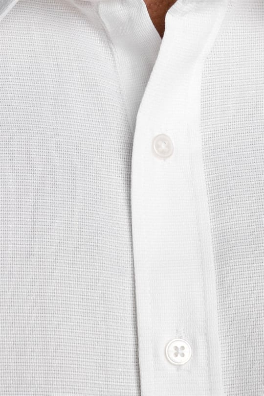 Modern Fit Uzun Kollu %100 Cotton Armürlü Premium Seri Erkek Beyaz Gömlek