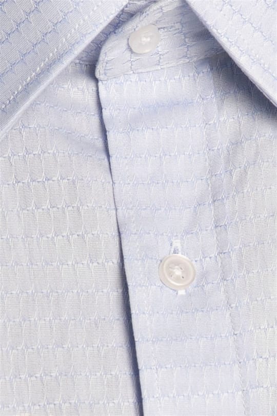 Modern Fit Uzun Kollu %100 Cotton Armürlü Premium Seri Erkek Mavi Gömlek
