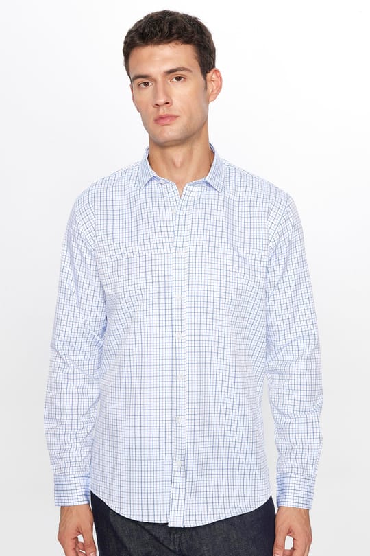 Erkek Modern Slim Fit Dar Kesim Uzun Kollu Pamuklu Çizgili 4 Mevsim İtalyan Yaka Gömlek
