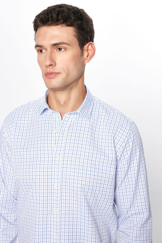Erkek Modern Slim Fit Dar Kesim Uzun Kollu Pamuklu Çizgili 4 Mevsim İtalyan Yaka Gömlek