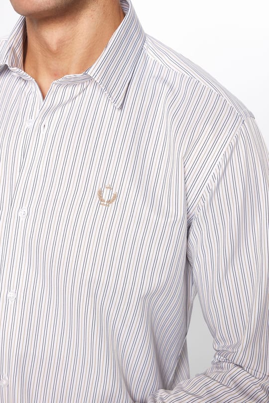 Erkek Modern Slim Fit Dar Kesim Uzun Kollu Pamuklu Çizgili Gömlek