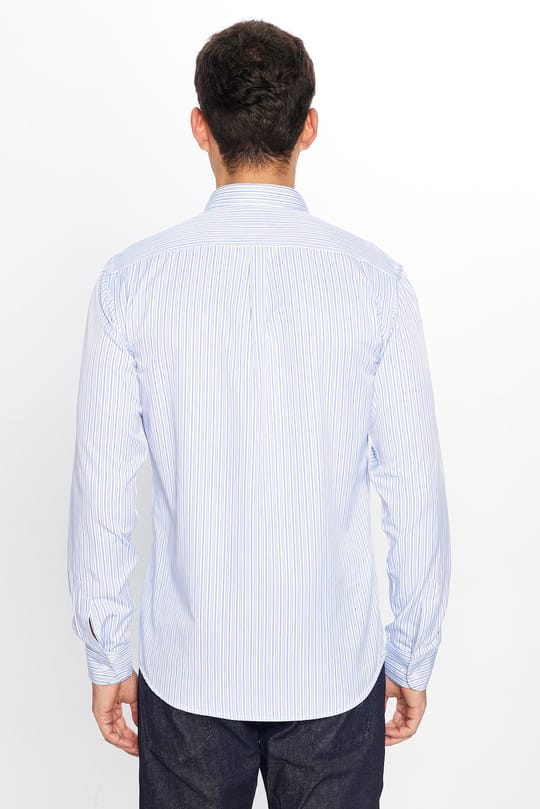 Erkek Modern Slim Fit Dar Kesim Uzun Kollu Pamuklu Çizgili Gömlek