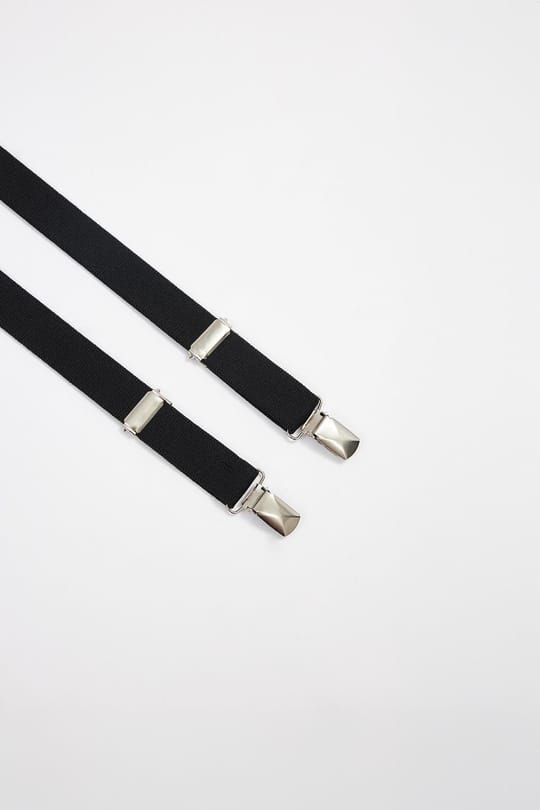 Düz İnce Siyah Erkek Pantolon Askısı