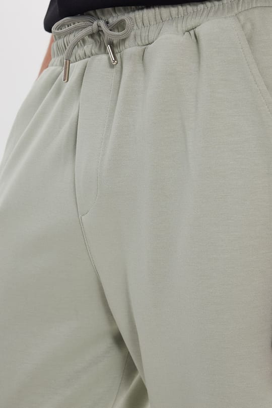 Erkek Regular Fit Beli Lastikli Bağcıklı Jogger Gri Pantolon Rahat Kesim Yan Cepli