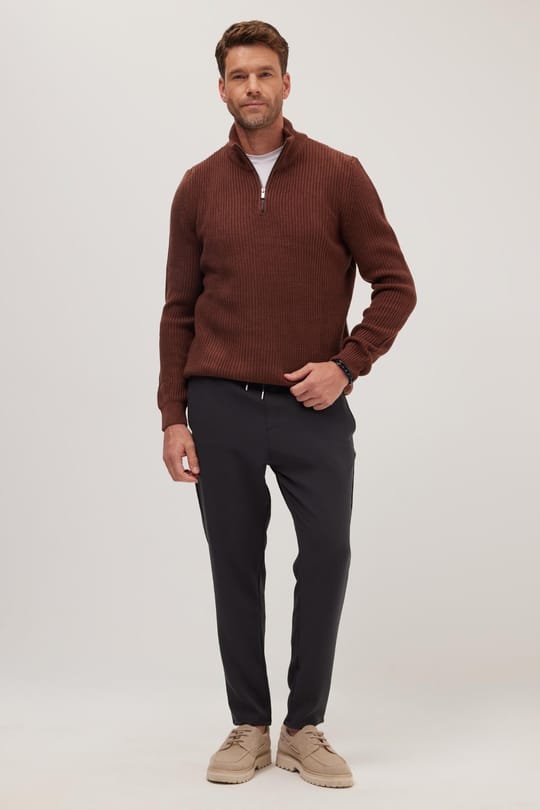 Erkek Regular Fit Beli Lastikli Bağcıklı Jogger Gri Pantolon Rahat Kesim Yan Cepli