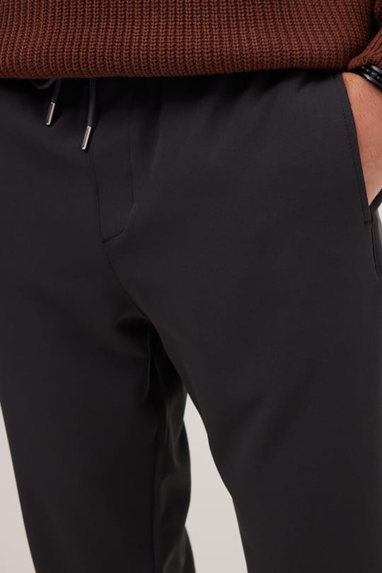 Erkek Regular Fit Beli Lastikli Bağcıklı Jogger Gri Pantolon Rahat Kesim Yan Cepli