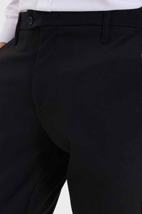 Erkek Slim Fit Dar Kesim Esnek Yan Cepli Bilek Boy Canvas Kesim Siyah Pantolon