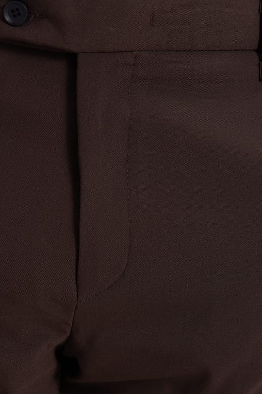 Erkek Slim Fit Dar Kesim Esnek Yan Cepli Bilek Boy Canvas Kesim Kahverengi Pantolon