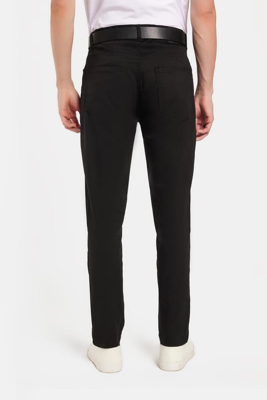 Erkek Regular Fit Rahat Kesim Mevsimlik Kanvas Siyah Pantolon