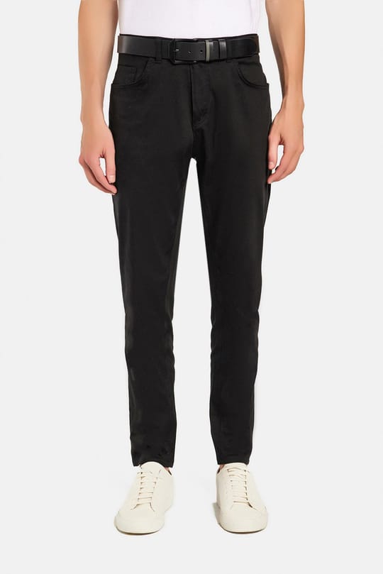 Erkek Regular Fit Rahat Kesim Mevsimlik Kanvas Siyah Pantolon