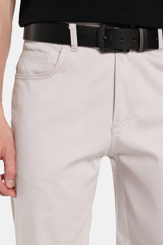 Erkek Regular Fit Rahat Kesim Mevsimlik Kanvas Kırık Beyaz Pantolon