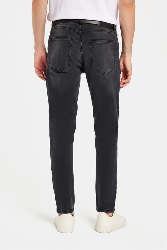 Erkek Regular Fit Normal Kesim Denim Yıkamalı Düz Paça Gri Jean Kot Pantolon