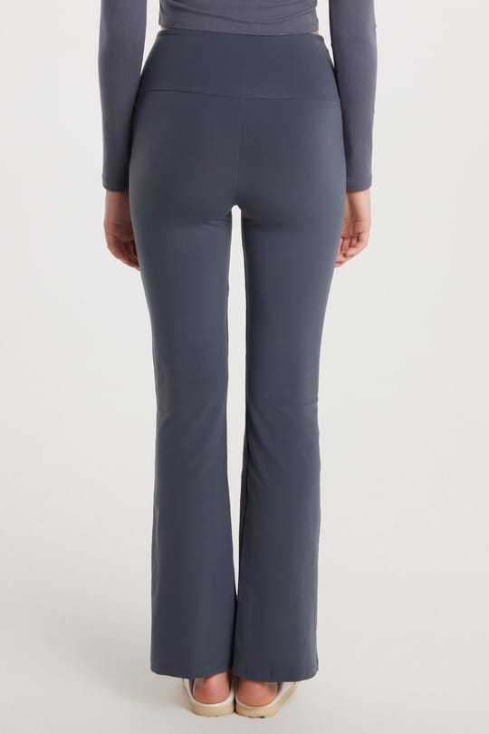 Kadın Slim Fit Dar Kesim Geniş Paça Antrasit Pantolon