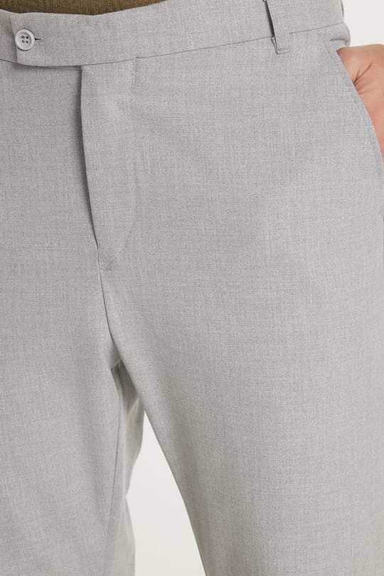 Erkek Slim Fit Dar Kesim Chino Yandan Cepli Pamuklu Gri Pantolon
