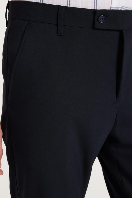Erkek Slim Fit Dar Kesim Chino Yandan Cepli Pamuklu Lacivert Pantolon