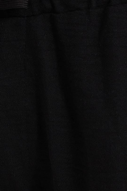 Erkek Standart Fit Normal Kesim Beli Bağcıklı Geniş Paça Siyah Pantolon