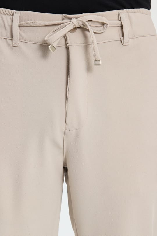 Erkek Slim Fit Dar Kesim Beli Lastikli Bağcık Detaylı Taş Pantolon