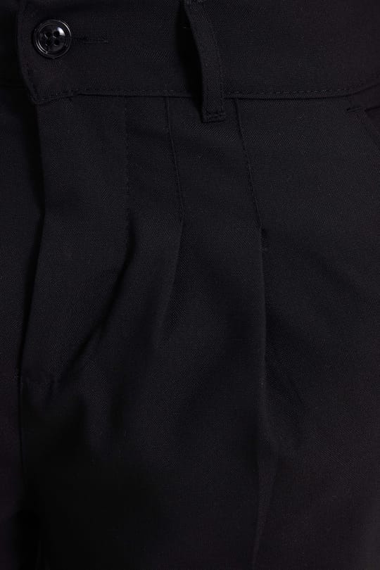 Erkek Regular Fit Klasik Kesim Normal Bel Geniş Paça Siyah Pantolon