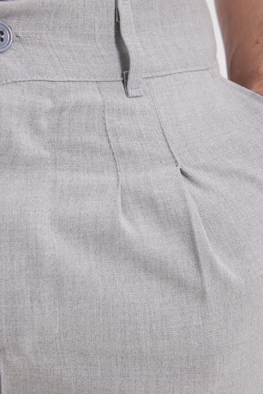 Erkek Regular Fit Klasik Kesim Normal Bel Geniş Paça Gri Pantolon