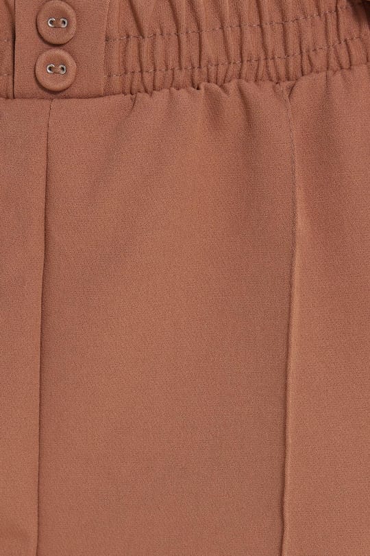 Kadın Relax Fit Rahat Kesim Yüksel Bel Düz Paça Beli Lastikli Bej Pantolon
