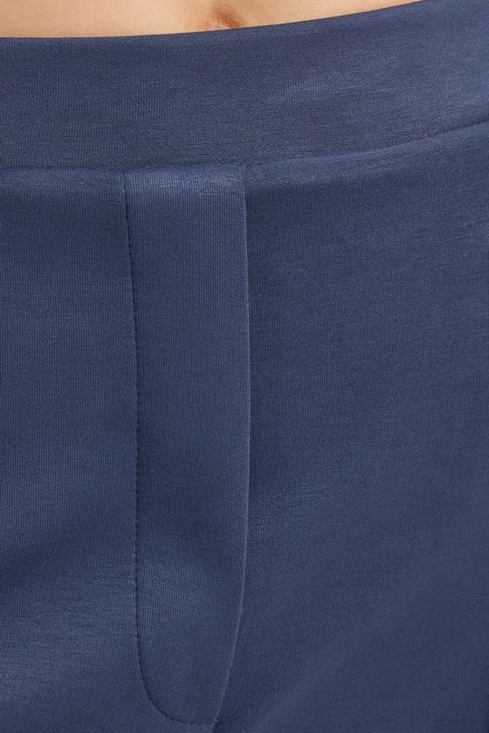 Kadın Relax Fit Rahat Kesim Modal Kumaş Yüksel Bel Geniş Paça İndigo Pantolon