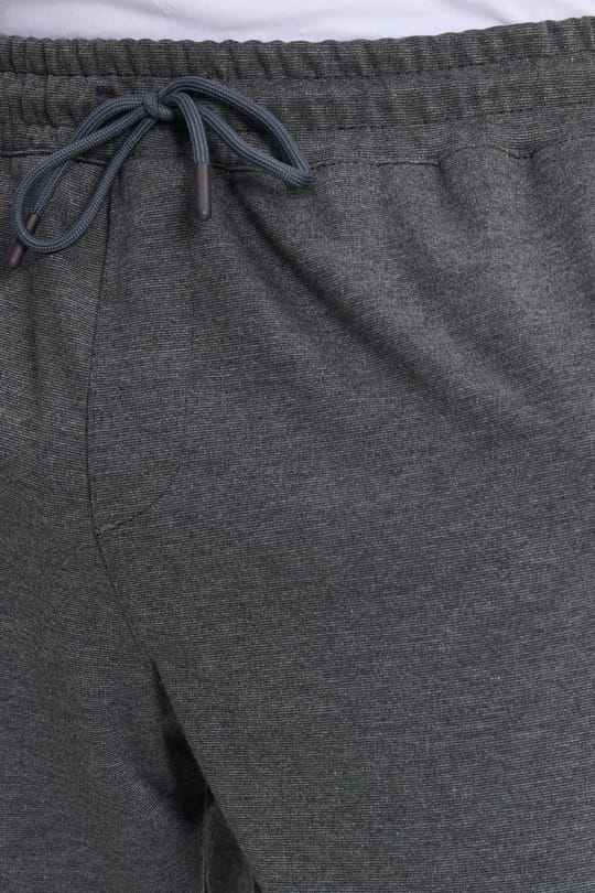 Erkek Regular Fit Klasik Kesim Beli Lastikli Bağcıklı Koyu Gri Jogger Pantolon