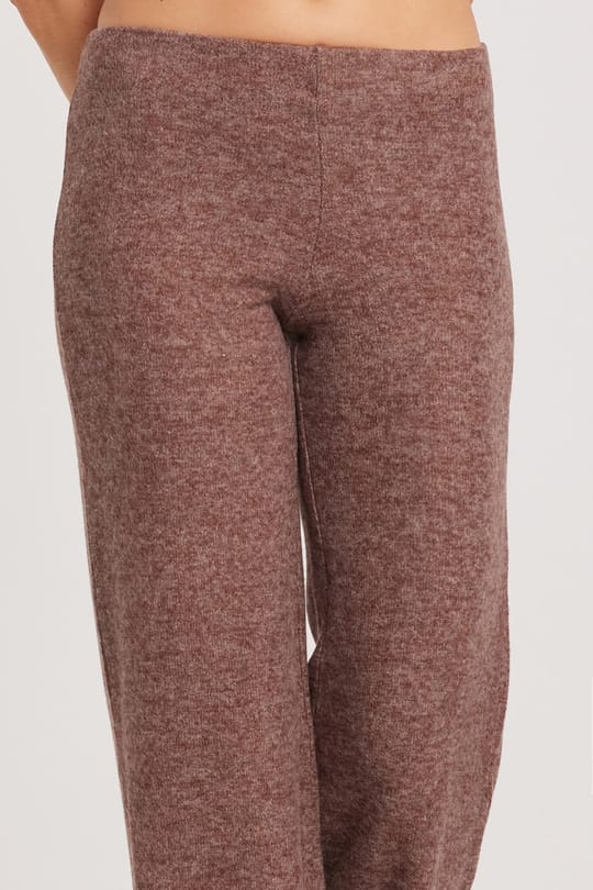 Kadın Relax Fit Rahat Kesim Normal Bel Geniş Paça Kahverengi Pantolon
