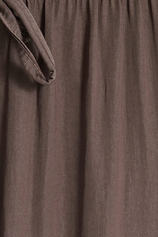 Kadın Relax Fit Rahat Kesim Beli Bağcıklı Lastikli Bol Paça Açık Kahverengi Pantolon