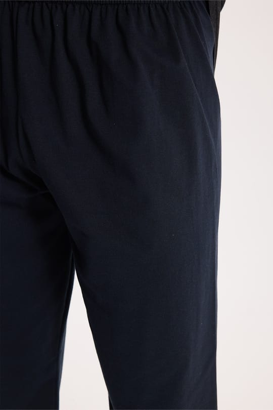 Erkek Standart Fit Rahat Kesim Uzun Kollu Pamuklu Gri Lacivert Pijama Takımı