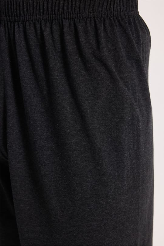Erkek Standart Fit Rahat Kesim Uzun Kollu Pamuklu Gri Siyah Pijama Takımı