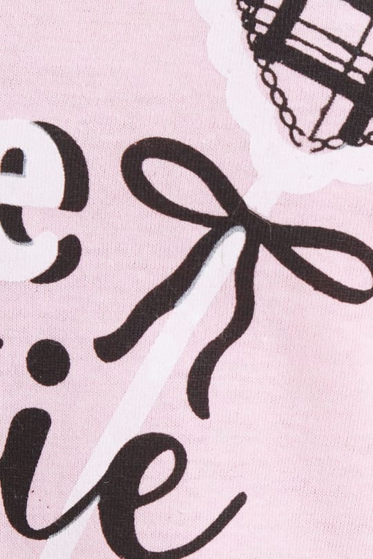 Kadın Regular Fit Klasik Kesim %100 Pamuk Bisiklet Yaka Kısa Kollu Baskılı Pembe Pijama Takımı