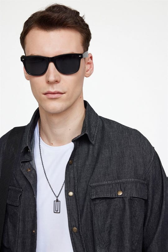 Unisex Relax Fit Rahat Kesim Denim Kot Çıtçıtlı Çift Cepli Siyah Overshirt Ceket Tarzı Gömlek