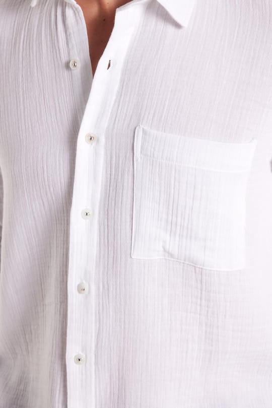 Erkek Regular Fit Klasik Kesim Oversize %100 Pamuk Müslin Kumaş Dökümlü Düz Beyaz Gömlek