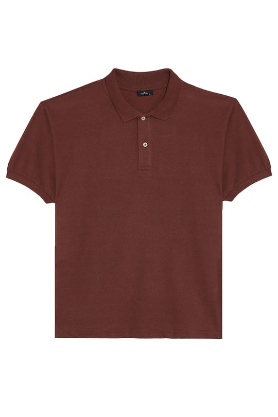Erkek 5li Paket Gri-Kahverengi-Kırmızı-Siyah-Taş Regular Fit Pamuklu Düz Pike Polo Yaka Tişört