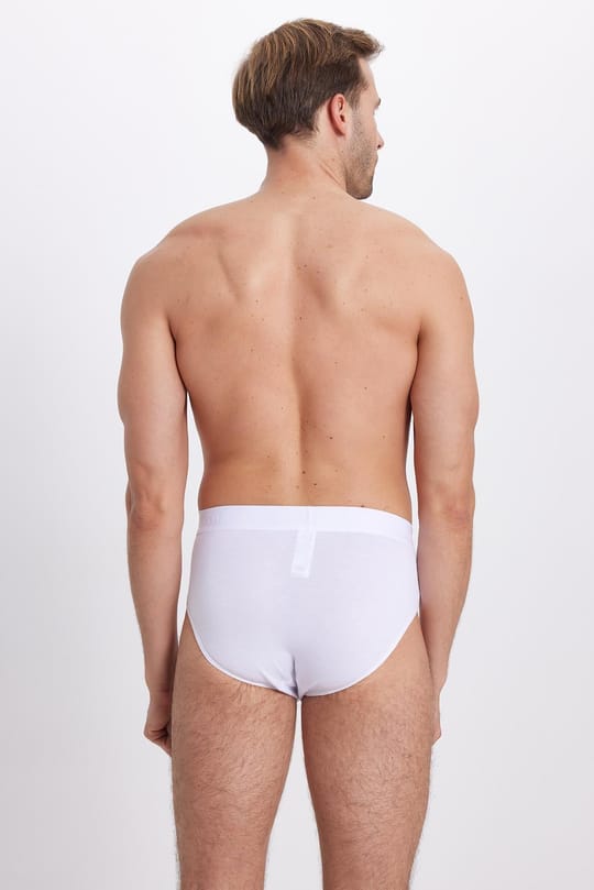 Erkek 2li Paket Likralı Bambu Beyaz Slip Külot