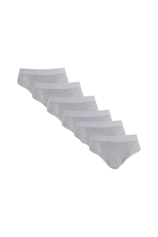 Erkek 6'lı Paket Likralı Pamuklu Gri Slip Külot