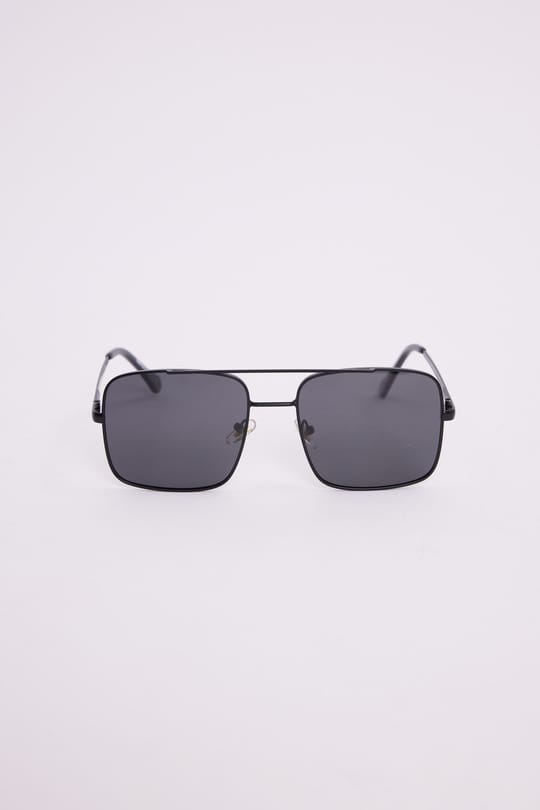 Unisex Retro Tasarım UV400 Korumalı Siyah Metal Çerçeveli Kare Güneş Gözlüğü