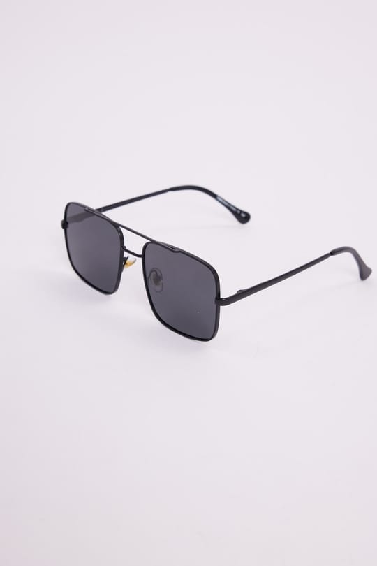 Unisex Retro Tasarım UV400 Korumalı Siyah Metal Çerçeveli Kare Güneş Gözlüğü