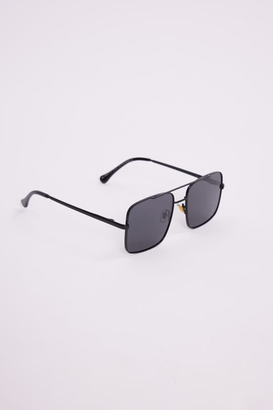 Unisex Retro Tasarım UV400 Korumalı Siyah Metal Çerçeveli Kare Güneş Gözlüğü