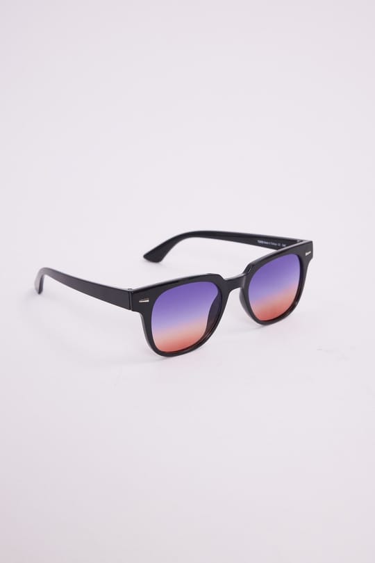 Unisex UV400 Korumalı Siyah Çerçeve Renkli Cam Güneş Gözlüğü