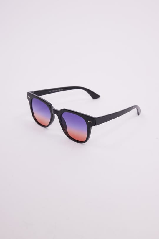 Unisex UV400 Korumalı Siyah Çerçeve Renkli Cam Güneş Gözlüğü