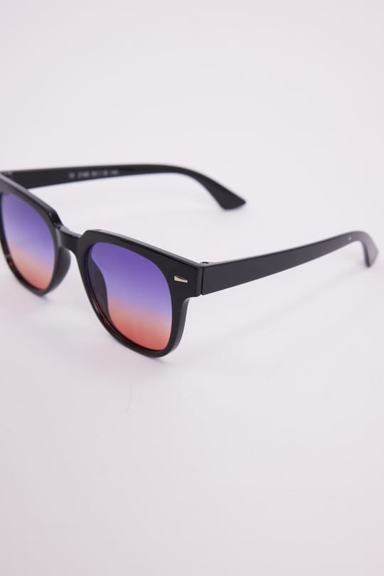Unisex UV400 Korumalı Siyah Çerçeve Renkli Cam Güneş Gözlüğü