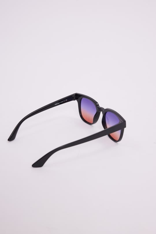 Unisex UV400 Korumalı Siyah Çerçeve Renkli Cam Güneş Gözlüğü
