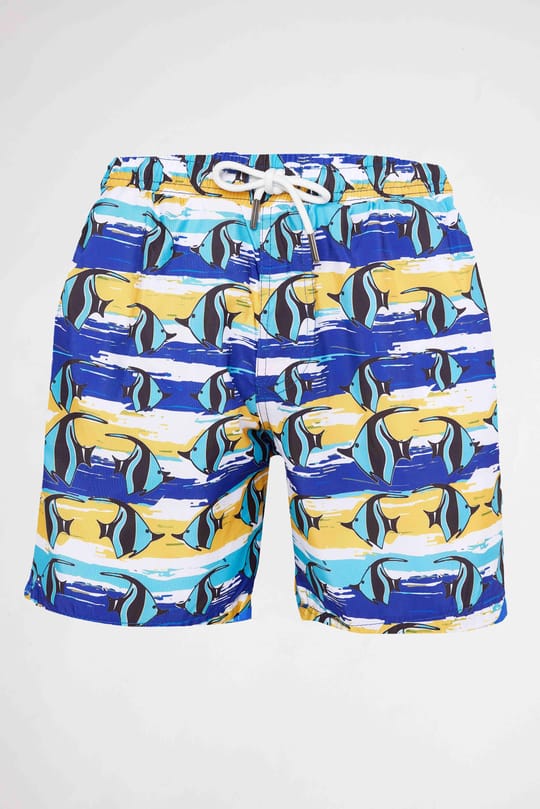 Erkek Standart Fit Hızlı Kuruyan Desenli Mayo Deniz Şortu