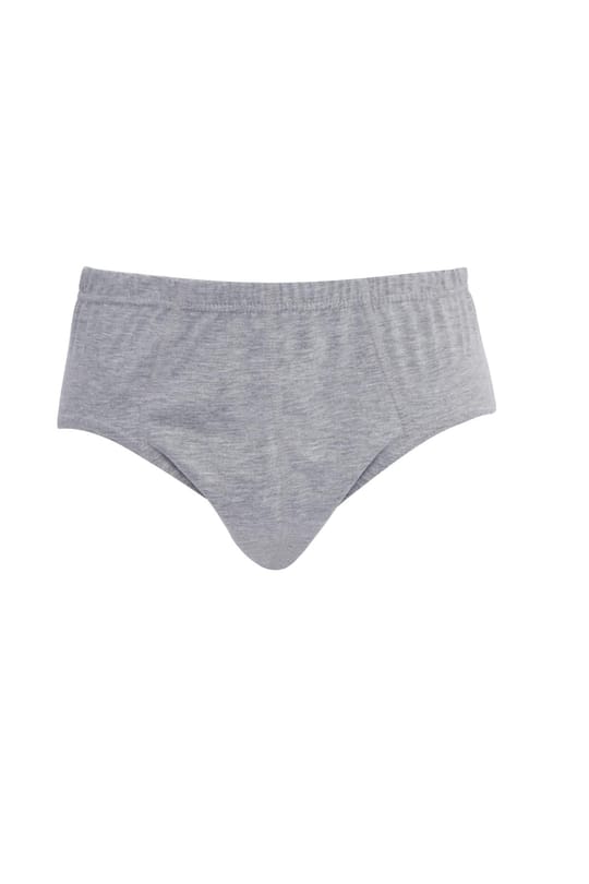 %100 Pamuk 6lı Paket Lastikli Gri Slip Erkek Külot