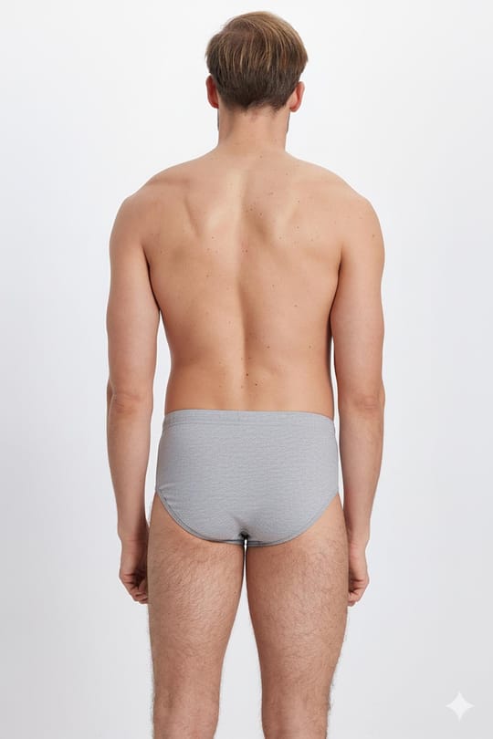 %100 Pamuk 6lı Paket Lastikli Gri Slip Erkek Külot
