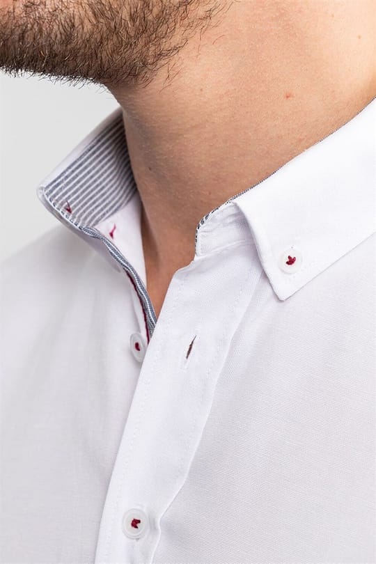 Slim Fit Uzun Kollu Düğmeli Yaka Düz Spor Erkek Gömlek